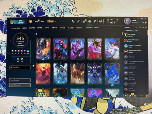 Compte lol euw 345 - 345, skin+