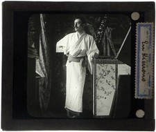 Japon.Japan.Un Japonais type Européen en Kimono.Lantern Magic slide.Projection.