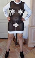 robe trés sexy et transparente couleur noir et blanc taille 38 a 42