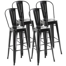HOMCOM Lot de 4 tabourets de