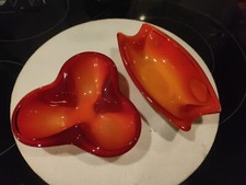 Set Of 2 Sasaki Art Glass Space Age Vintage Superbe Travail 