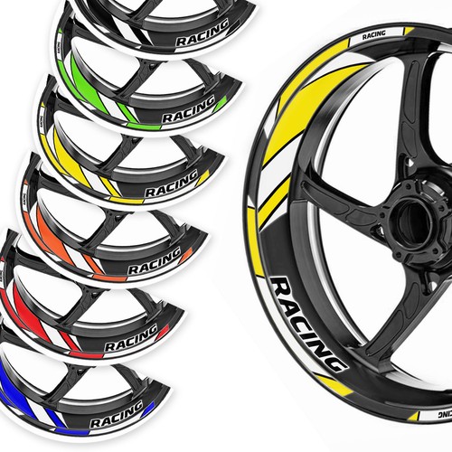 Yellow design wheel decal - yellow,