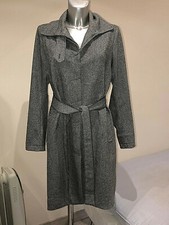 luxueux manteau en laine chevrons gris MAJE modèle grey taille 3 (40-42 fr)