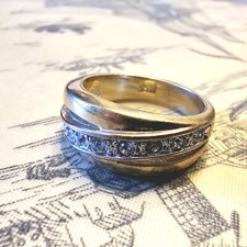 Bague Vintage 80's Marc And Spencer T52 Pl.Or Zircons.
