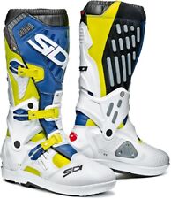 Bottes Cross Enduro Avec Rotule Sidi Atojo Srs Jaune Fluo Blanc Bleu TG 45