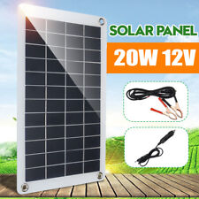 20W 12V Extérieur de Panneau Solaire Portatif de Chargeur de Batterie Kit