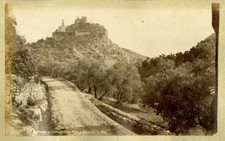 France, Route de la Corniche de Nice à Monaco Vintage albumen print.  Tirage a