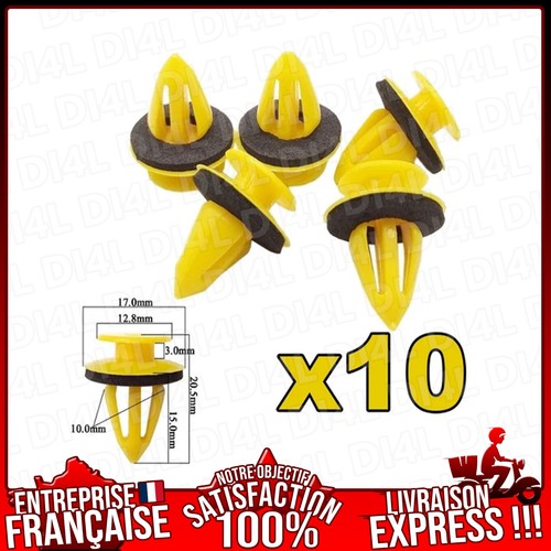 Lot clips fixation panneau - 10,