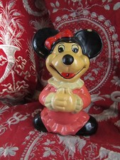 ancienne tirelire cagnotte ceramique poterie mickey minnie walt disney