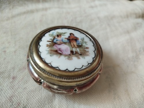 Boite cuivre porcelaine - boite,