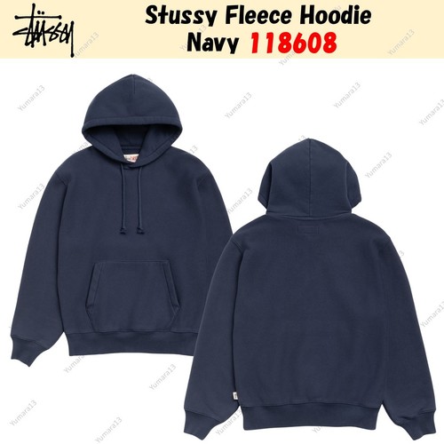 Stussy fleece hoodie navy - fleece,