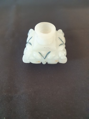 Encrier opaline blanche - en,