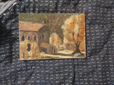 tableau ancien huile sur toile signé decor paysage