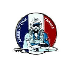Pin's Armée de l'air France  Avion et Pilote - en Acier - Militaire - Fantaisie