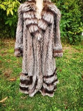 Manteau Fourrure Renard Noir Siberie M-L, longue 130 cm 