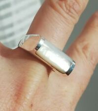 Ancienne Bague En Argent Massif Silver Ring 925  Anneaux  Nacre  Créateur 