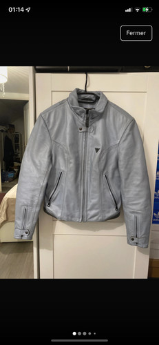 Veste cuir bleu - cuir, moto