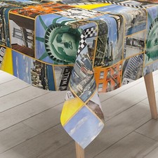 KEVKUS Nappe en Toile Cirée 06245-01 New York Taxi Multicolore Carré Rond Oval