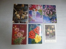 6X CPA cartes postales anciennes sur le thème des fleurs - fête - anniversaire