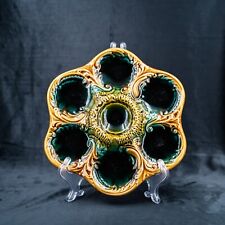 STUNNING Antique French Majolica Oyster Plate с 1890 Rare