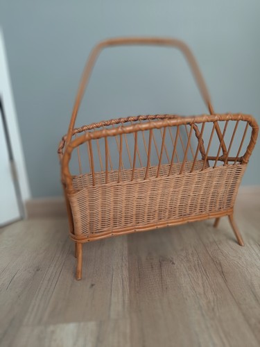 Porte revue rotin vintage - revue,
