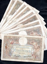 Lot de 10 billets anciens – France – 100 Francs Merson  – Banque de France (c.6)
