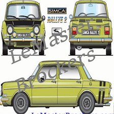  Simca Rallye 2 - Affiche poster art déco de voiture de colllection