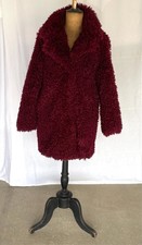 Manteau effet mouton (bouclette) bordeaux