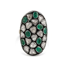 Bague Cocktail Émeraude Polki