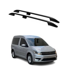 Barres de toit longitudinales pour VW Caddy IV 2015-2020 L1 Aluminium Noir