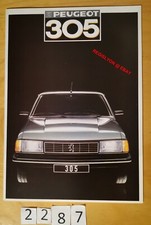 PEUGEOT 305 GL GLD GR SR SRD AUTOMATIC GTX Prospectus Allemand 20 pages MY 1987