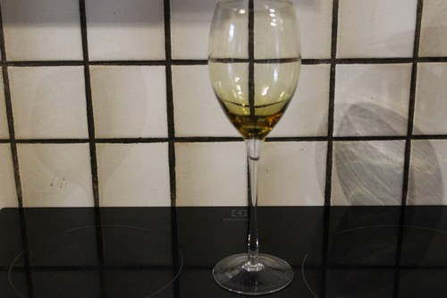 Grand verre pied - verre, jaune