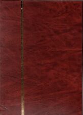 001 - 3   CLASSEURS TIMBRES  16 PAGES FOND BLANC  RELIURE  BRUN.+BRUN CLAIR+VERT