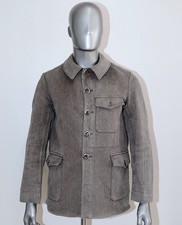 French VTG 1950s Faded Brown Cotton Pique Hunting Jacket LE SUPER FLERIEN Sz M