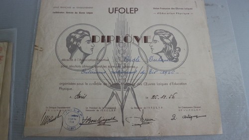 Ancien diplome brevet ufolep - diplome,