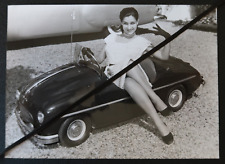 Voiture d'Enfant à Moteur Calox et Leila Farida Enghien 1954 Photo d'epoque