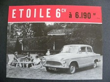 Brochure 1 feuille SIMCA ETOILE 6 cv à 6190 fr