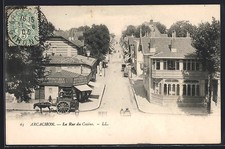 CPA Arcachon, La Rue du Casino avec calèche et bâtiments historiques 1906 