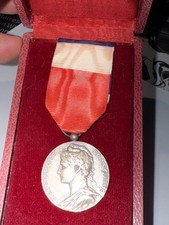 MEDAILLE VERMEIL FRANCAISE EN COFFRET MARITIME COMPAGNIE CHARLES LE BORGNE SETE