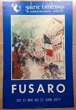 FUSARO 1977 AFFICHE ORIGINALE EXPOSITION GALERIE TAMENAGA PARIS