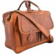 Porte-documents homme neuf vintage en cuir sac de bureau marron mallette mess...