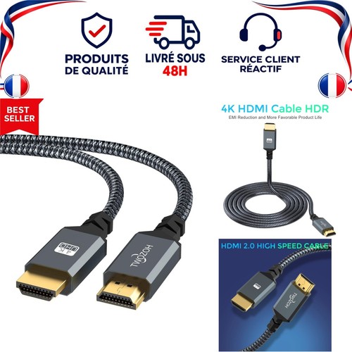 Twozoh câble hdmi - câble, nylon