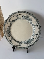 Assiette Plate  Terre de Fer Faience R & A Salins Ninon Déco Floral Vert Noeud