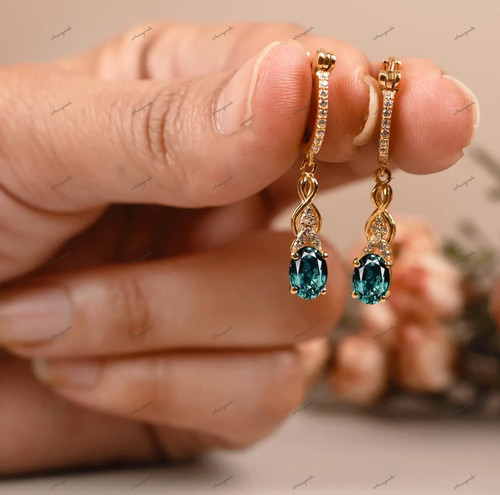 Boucles teardrop saphir teal - teardrop,