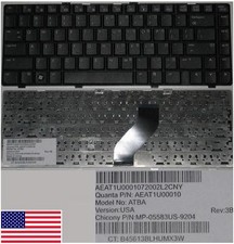 Clavier Qwerty US HP DV6000 DV6100 AT8A MP-05583US-9204 AEAT1U00010 Noir