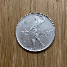 Pièce Ancienne Italienne ❤️ 50 LIRES L.50 Republica Italiana 1971 R Italian Coin