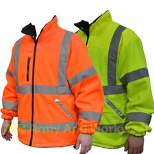 Polaire Supérieur Hi Viz Veste Hommes Réfléchissant Sécurité Travail Doublé Neuf