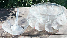 Service à Punch / salade de fruits 15 pièces en verre Vintage