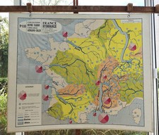 ancien carte scolaire géographie Varon Colin 110 France hydrologie hydrolique