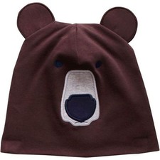 bonnet coton vert beanie ours
